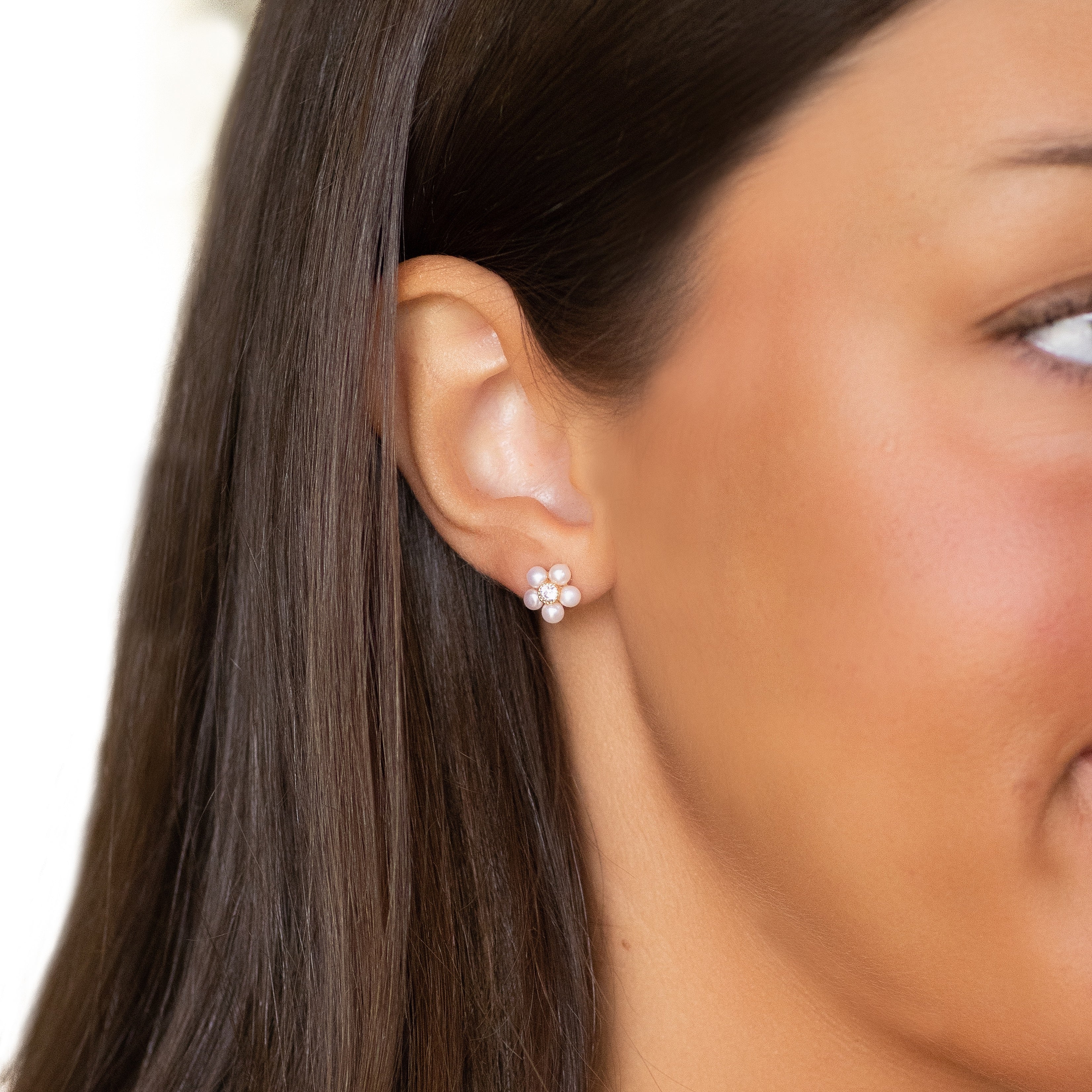 Extra Petite Glitzy Flower Stud