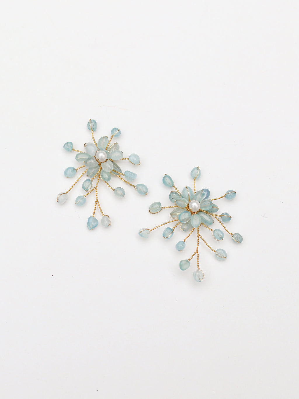 Aquamarine Floral Pearl Burst