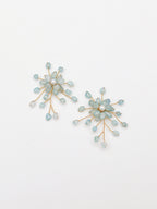 Aquamarine Floral Pearl Burst