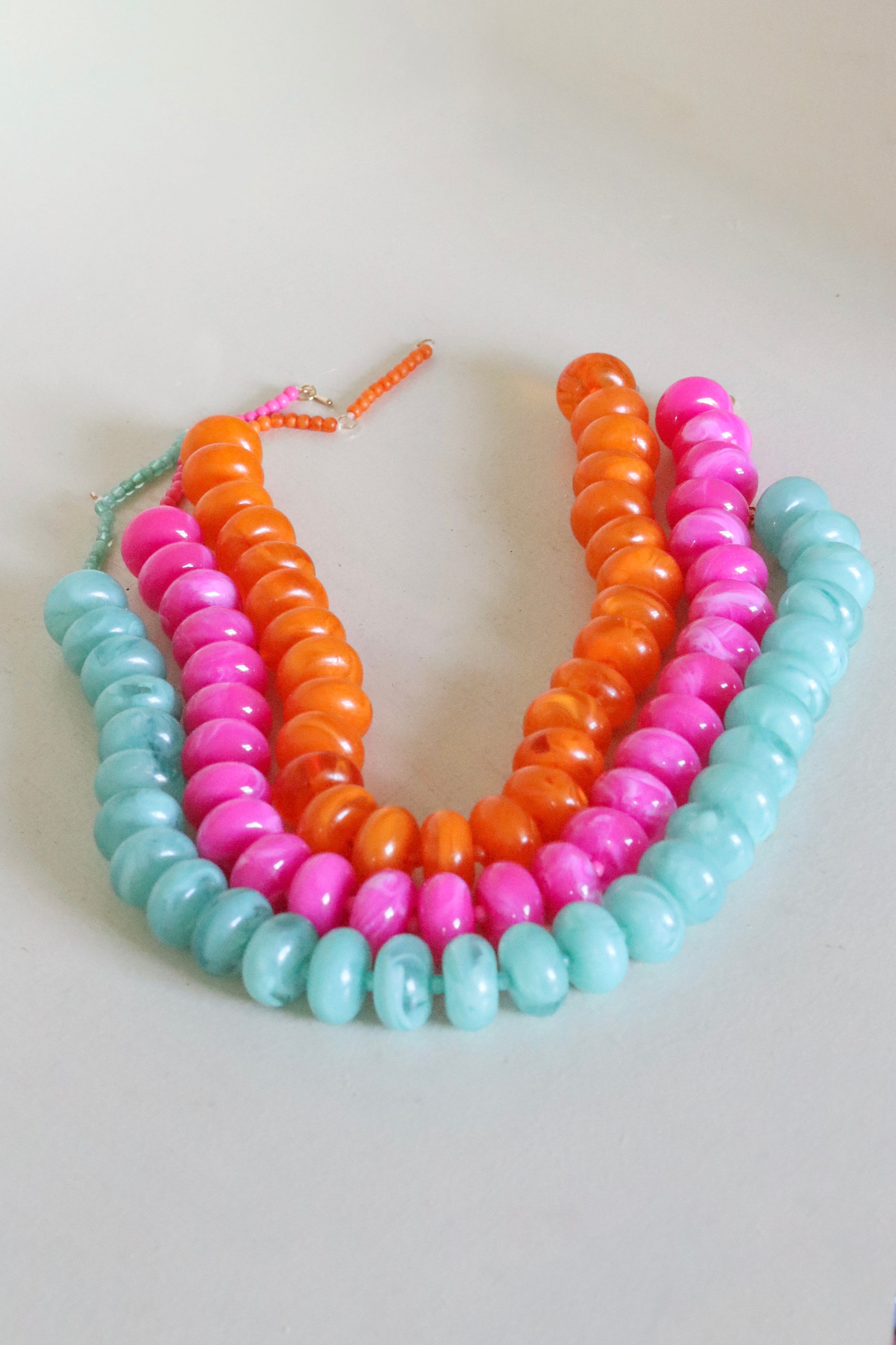 Orange Acrylic Nugget Necklace
