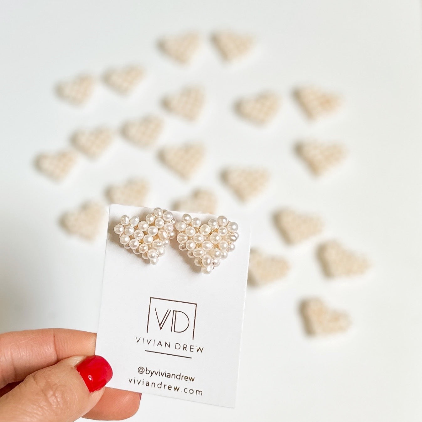 Beaded Pearl Hearts