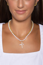 Cross Pearl Necklace
