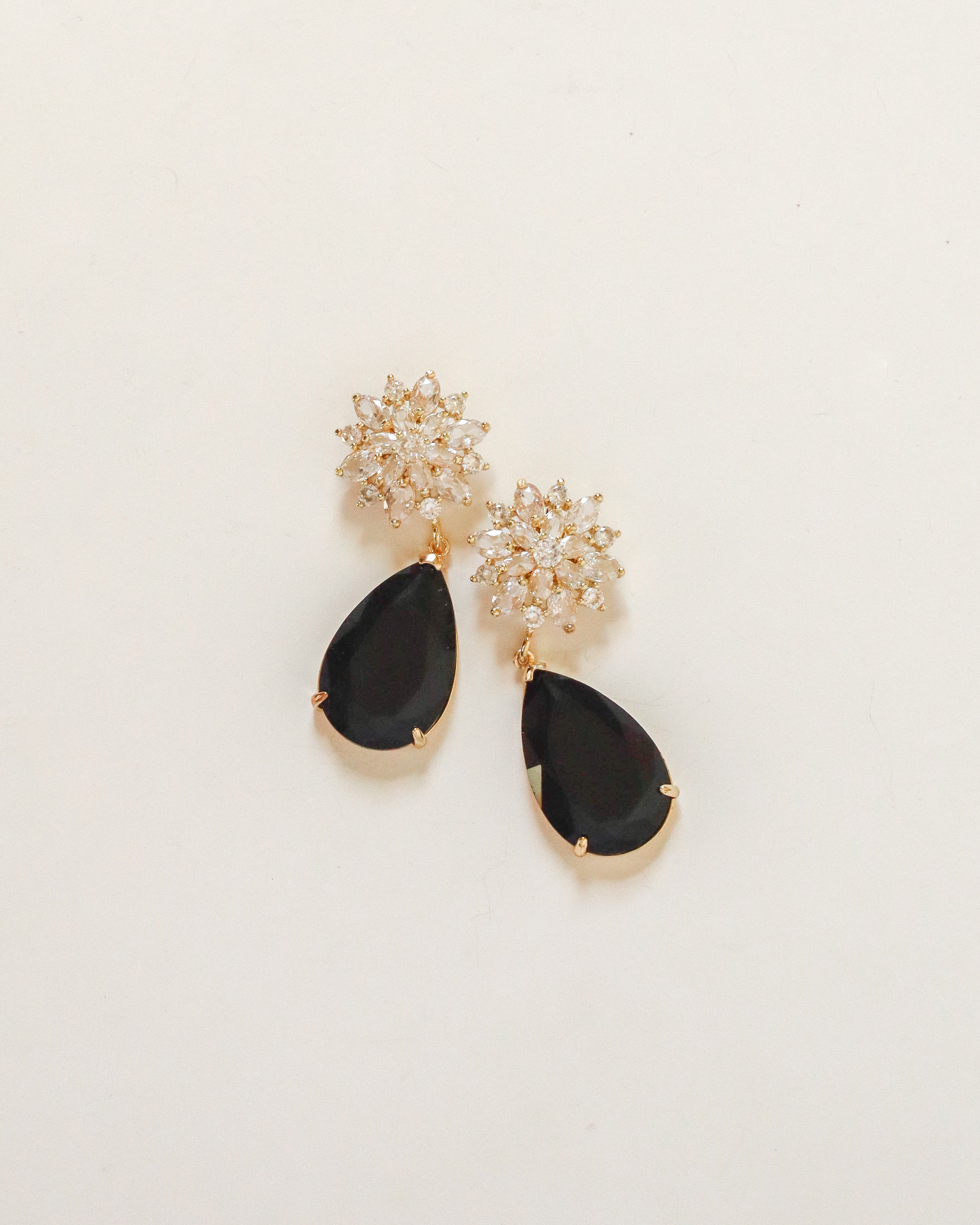 Embellished Flower+  Black Drops