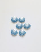 Baby Blue Cluster Drop Pearl Studs