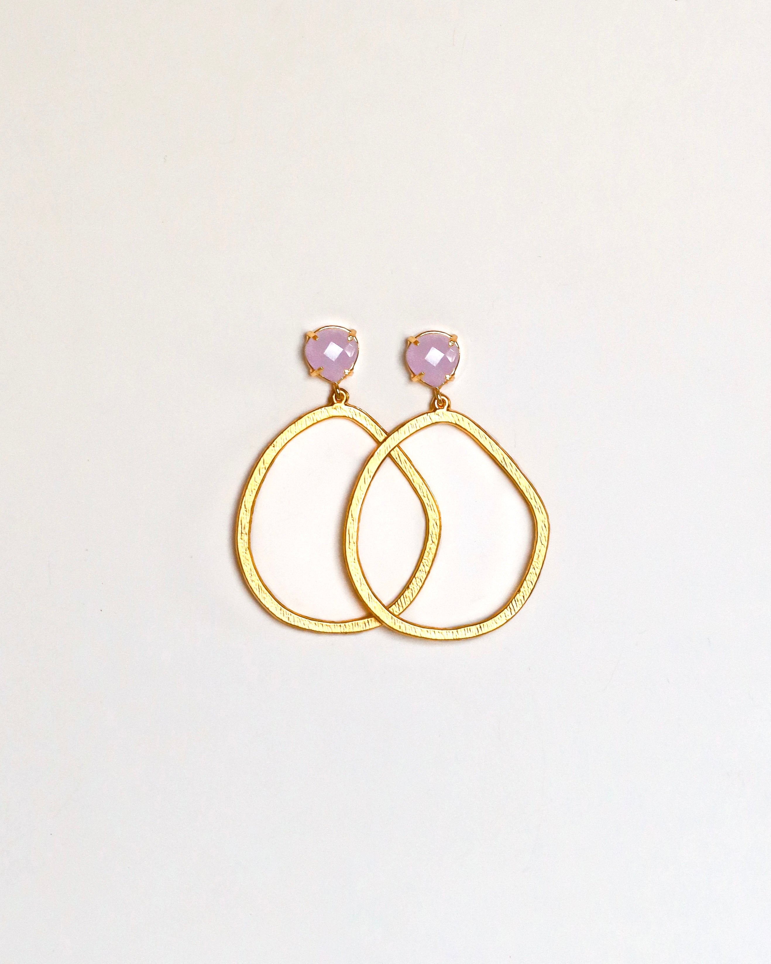 Lilac Jade + Gold Hoop