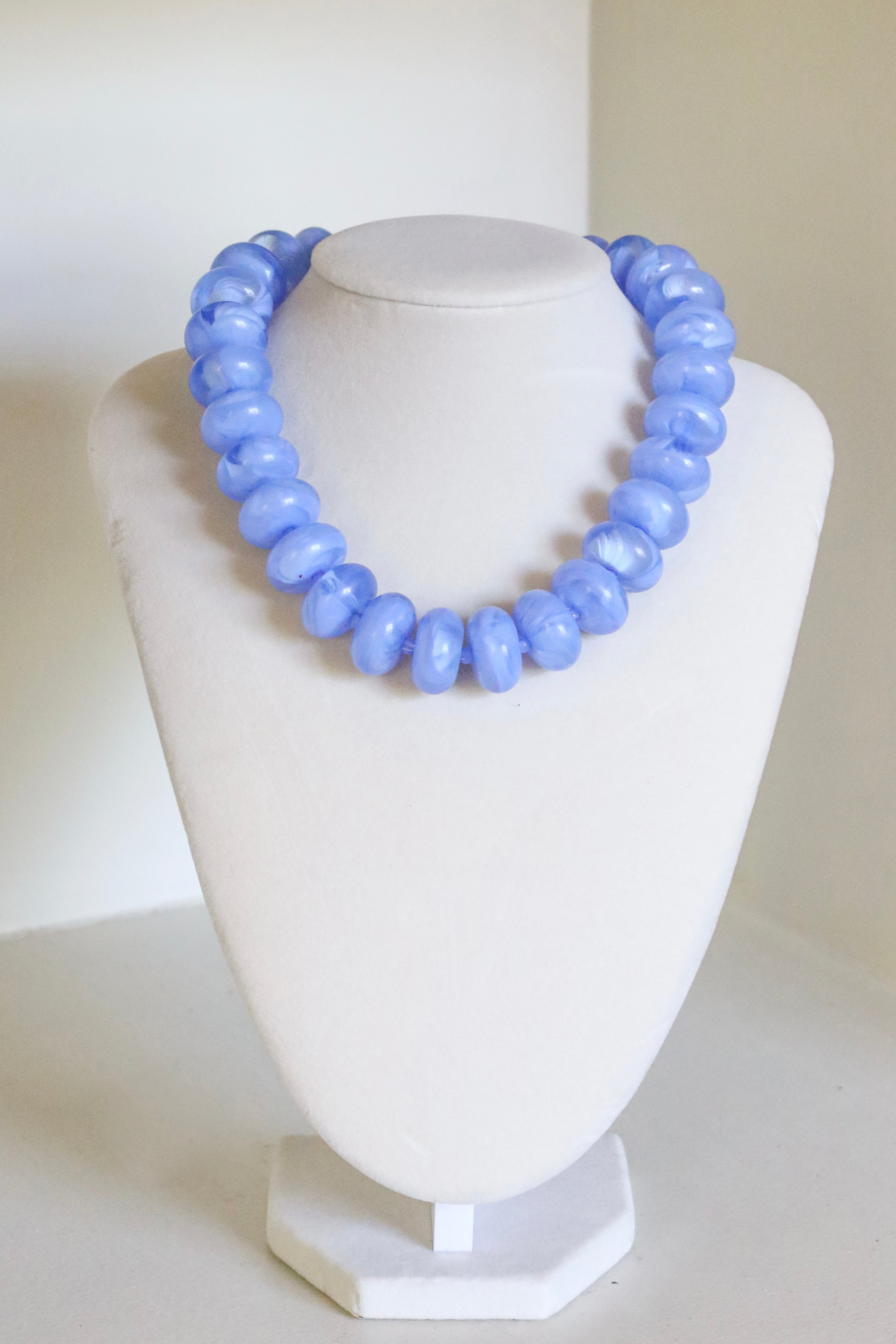 Light Blue Acrylic Nugget Necklace