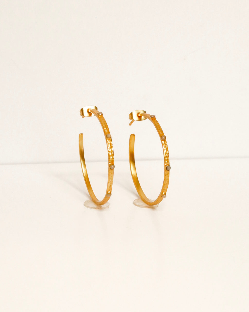 Taupe Stone Hoops