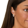 Pearl Diamond Cluster Stud