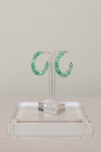 Green Jade Gemstone Hoops