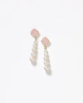 Rose Quartz + Pearl Beaded Drop