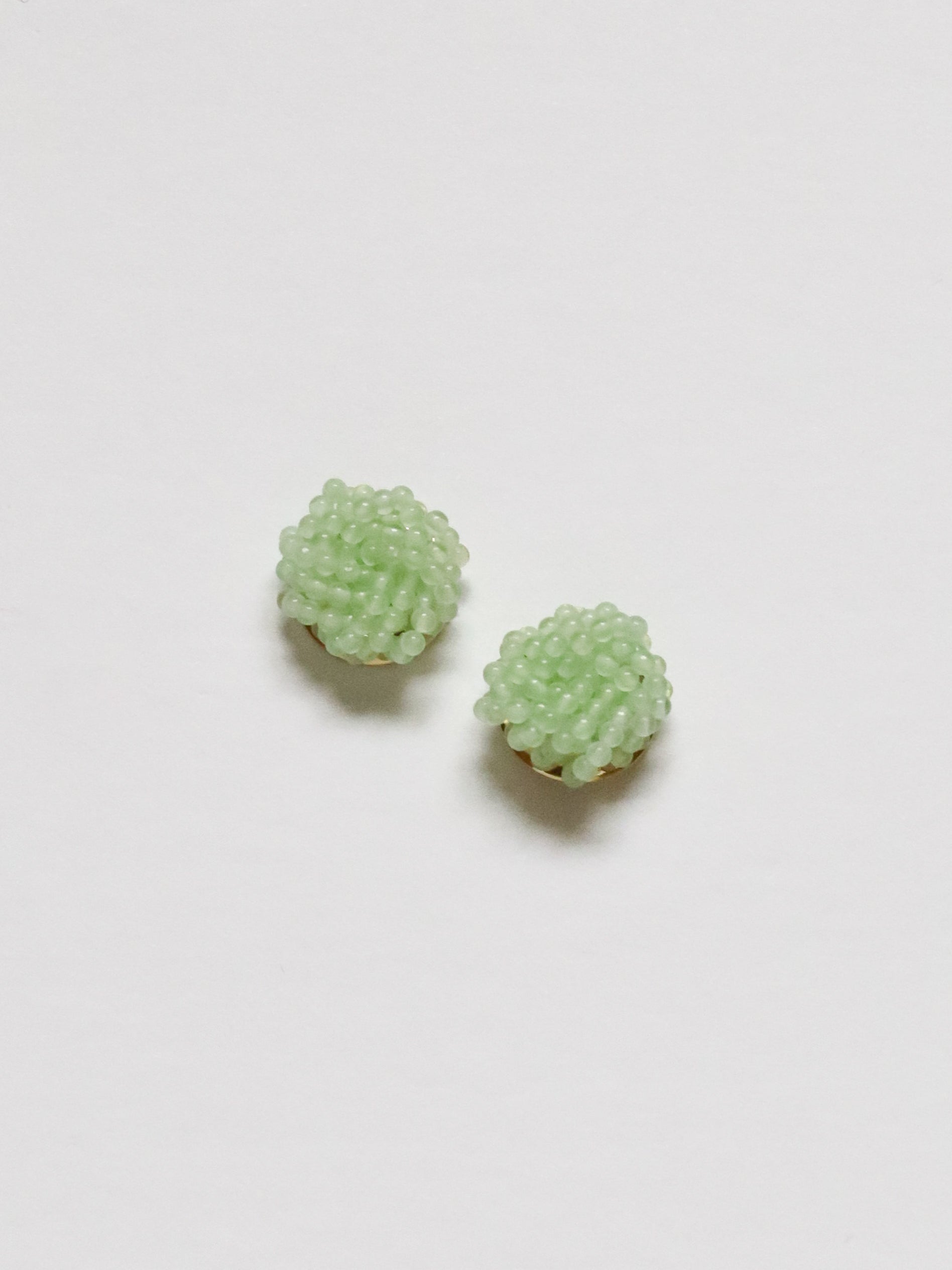 Celadon Green Knot Studs