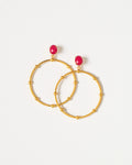 Magenta + Studded Hoops