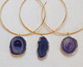 Purple Agate collar necklace