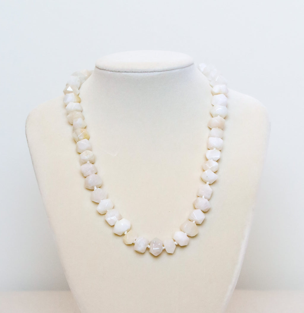 White Moonstone Nugget Necklace