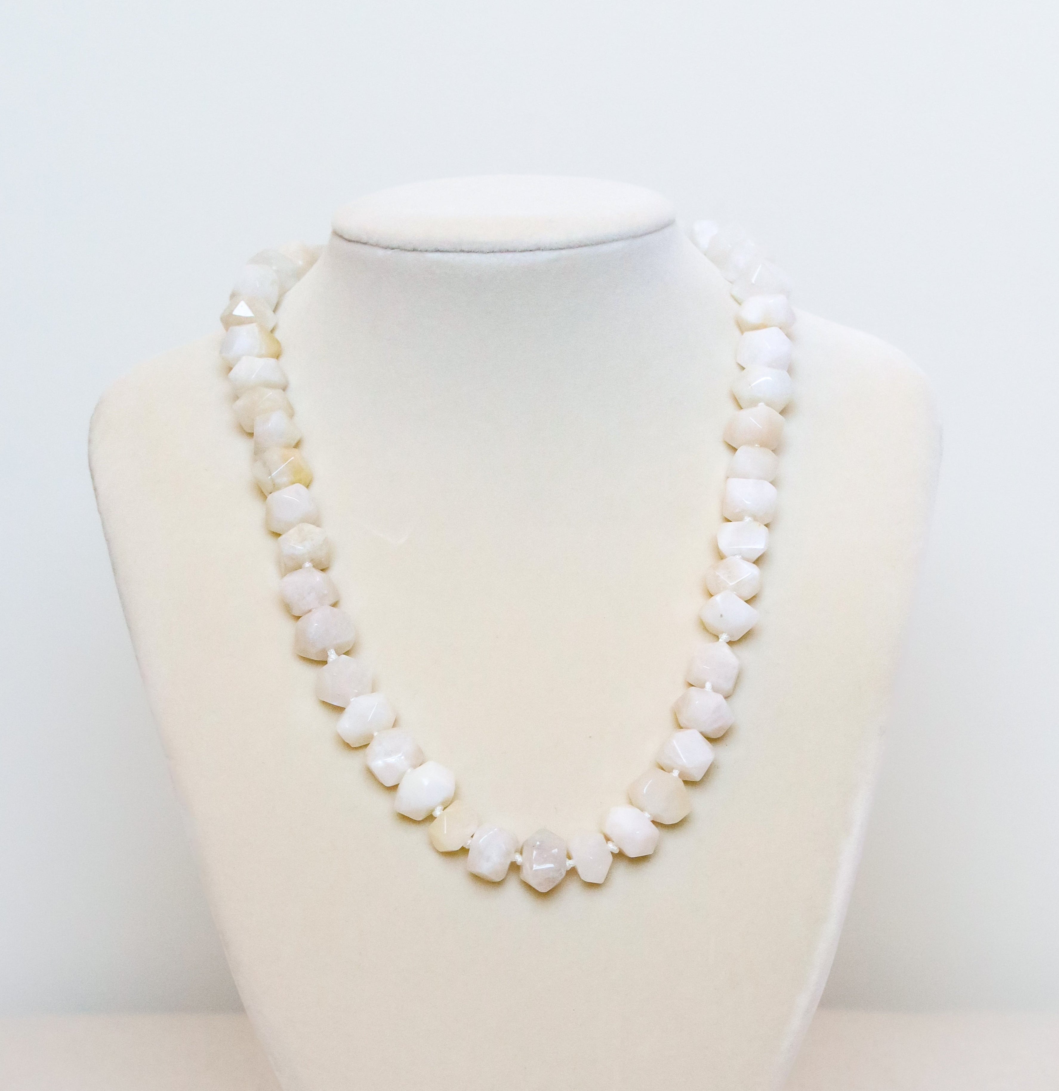 White Moonstone Nugget Necklace