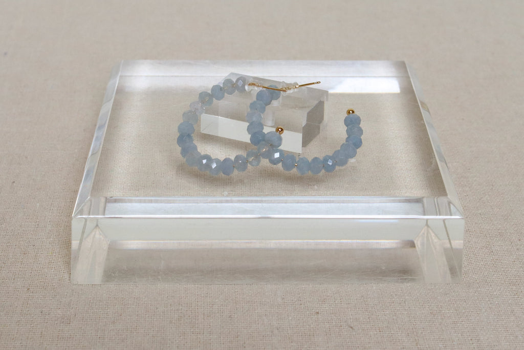 Aquamarine Gemstone Hoops