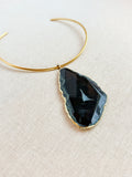 Navy Blue Agate Collar Necklace