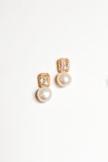Square Halo Pearl Drop
