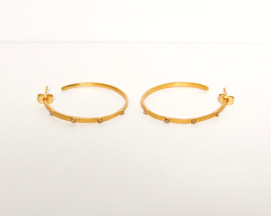 Taupe Stone Hoops