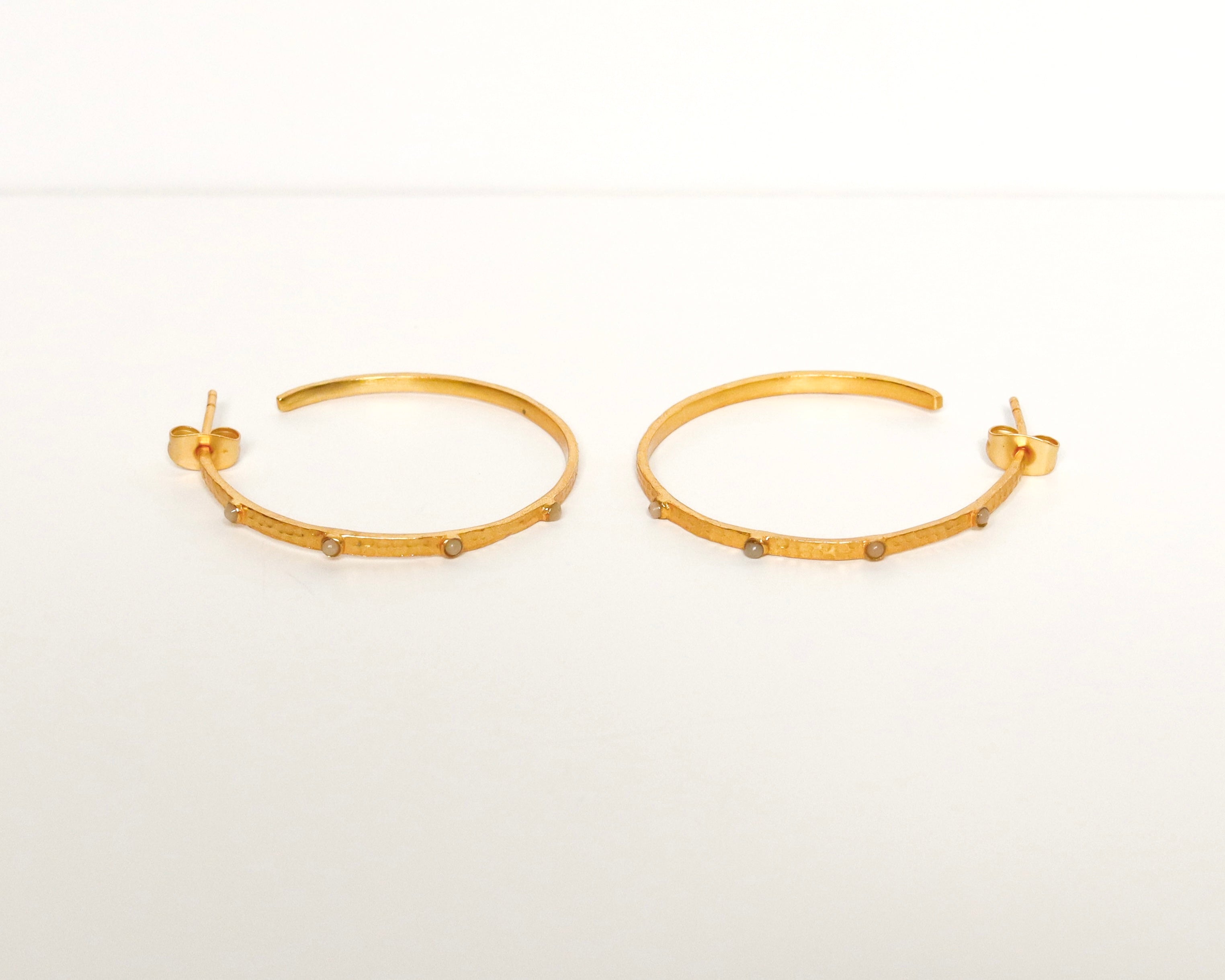 Taupe Stone Hoops