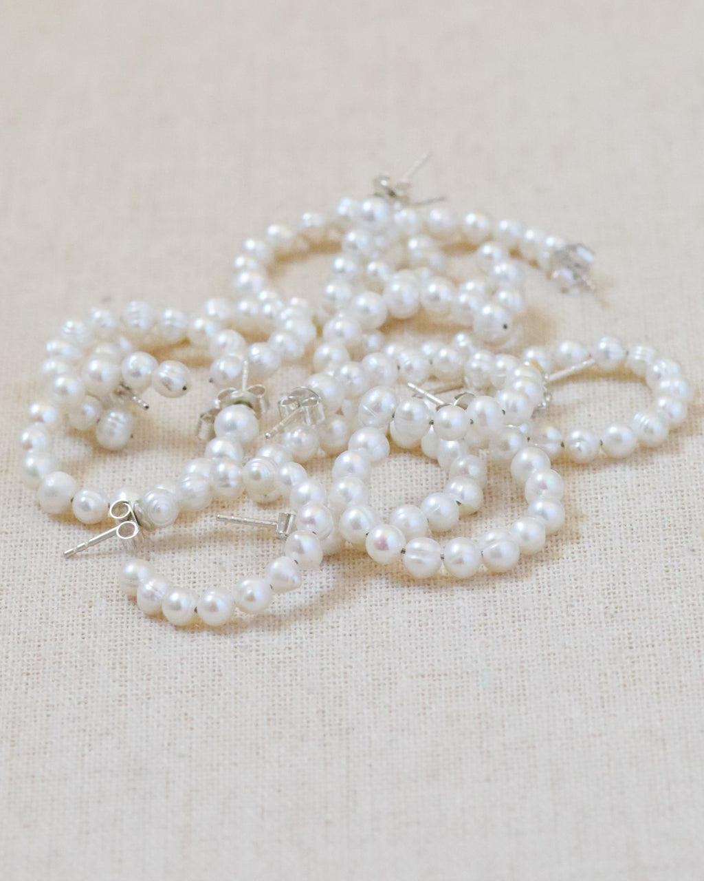 Pearl Beaded Hoops