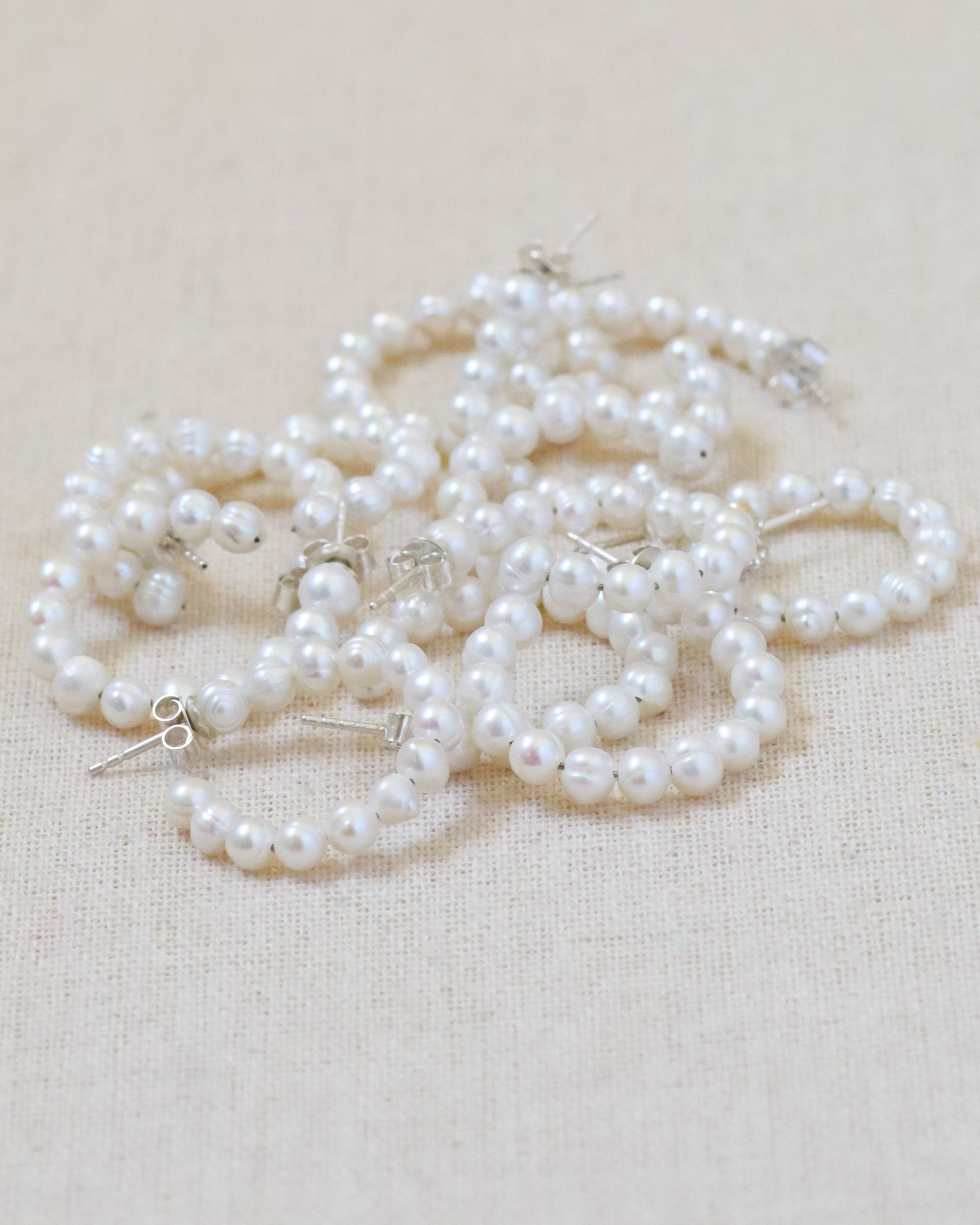 Pearl Beaded Hoops