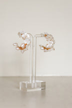 Ivory Floral Bloom Hoops