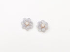 Soft Blue Pearl Flower Stud
