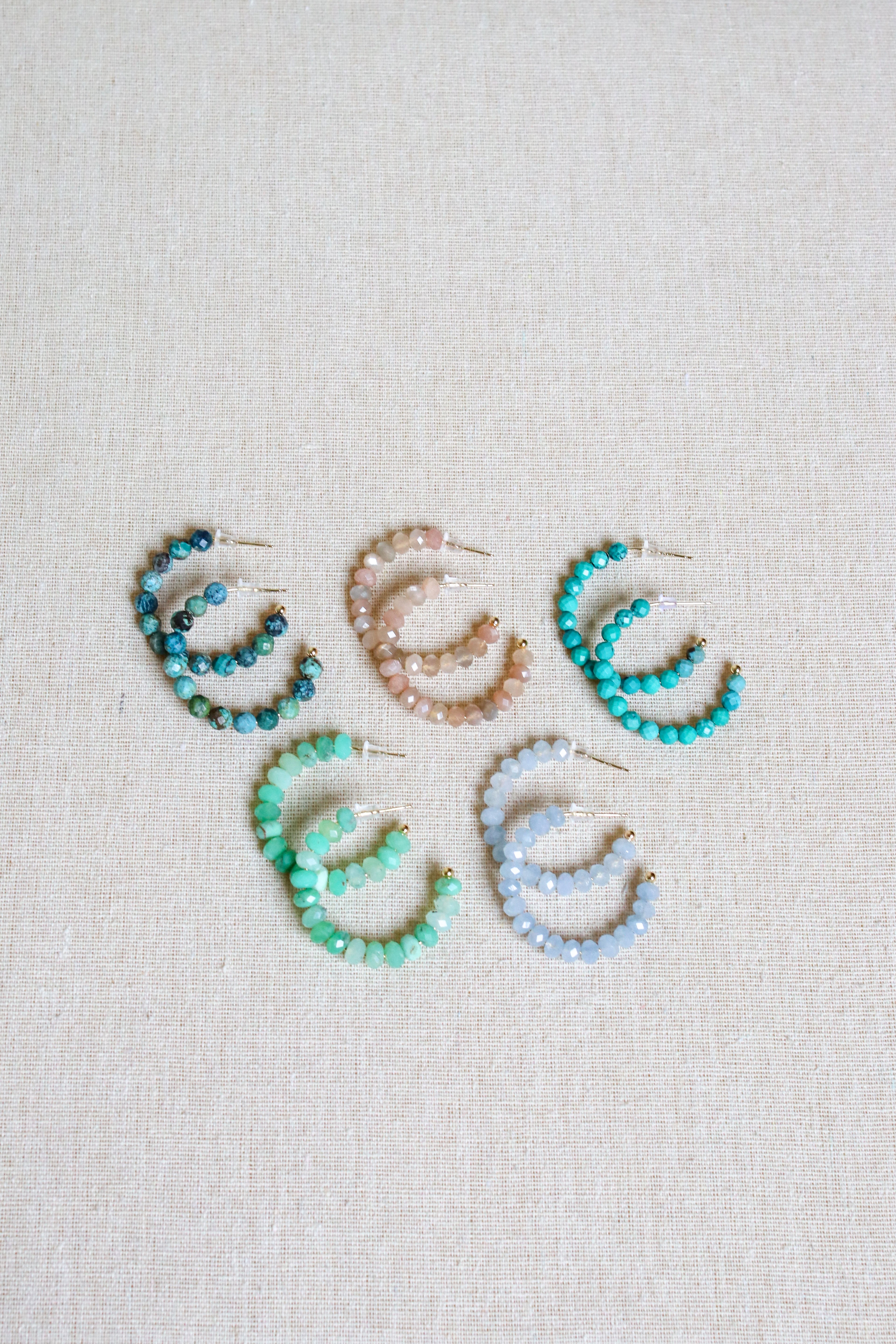 Aquamarine Gemstone Hoops