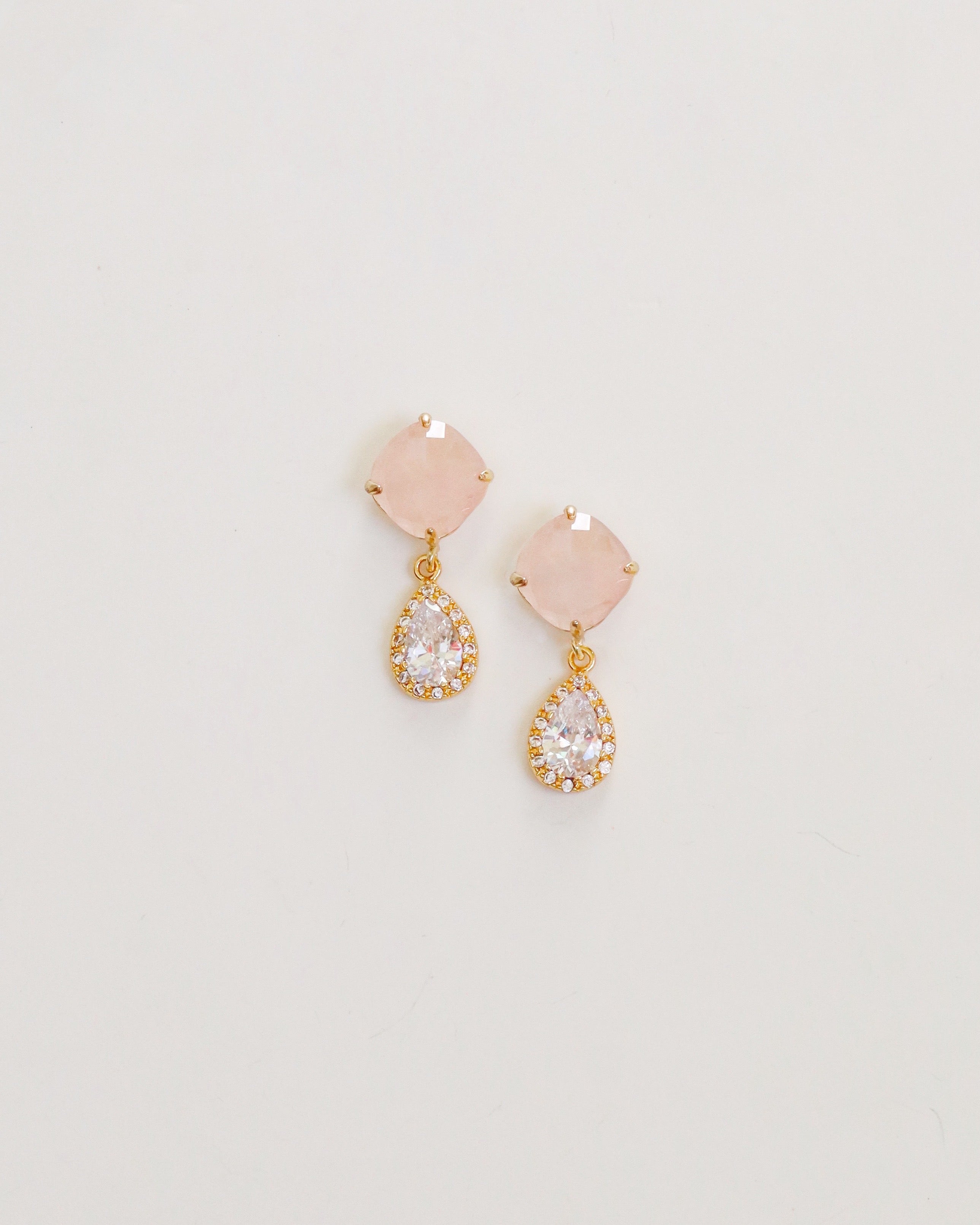 Rose Quartz + Glitzy Teardrop