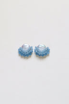 Baby Blue Cluster Drop Pearl Studs