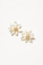 Ivory Pearl Flower Stud