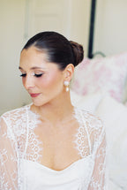 Round Glitzy Flower + Pearl Drops