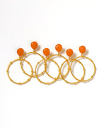 Tangerine + Gold  Studded Hoop