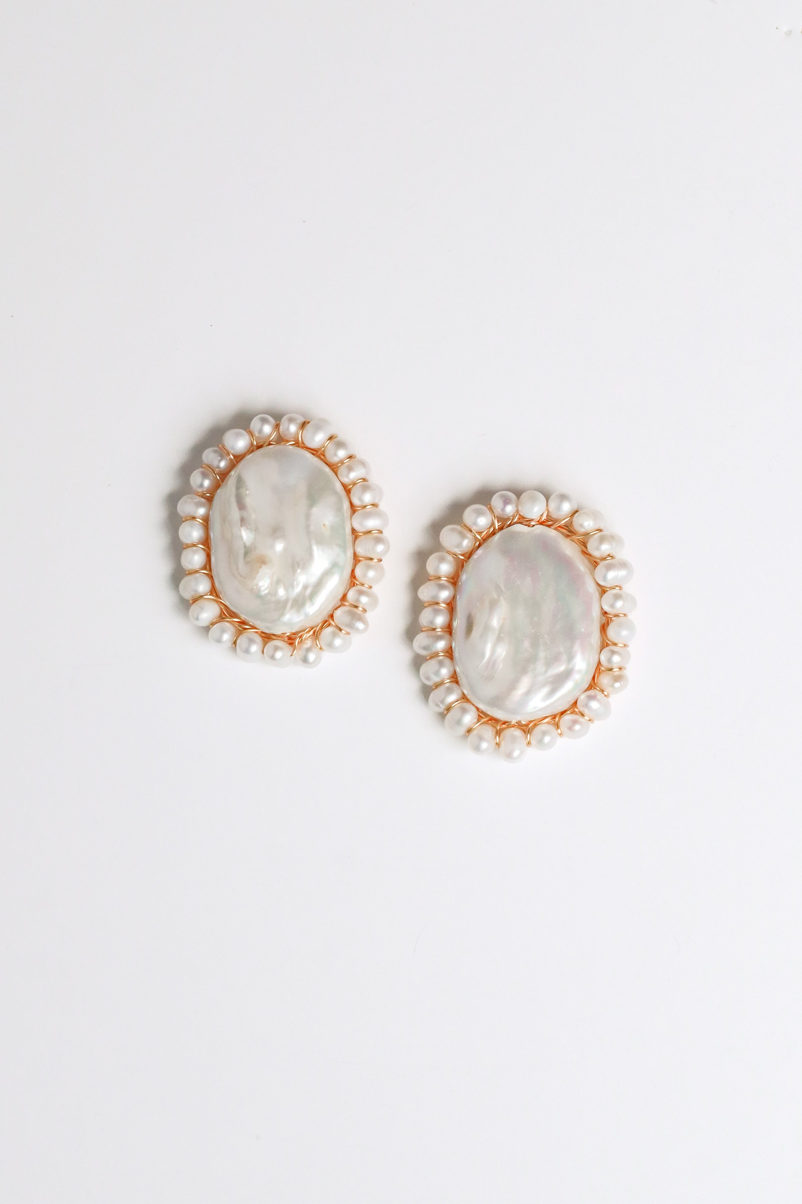 Pearl Halo Studs