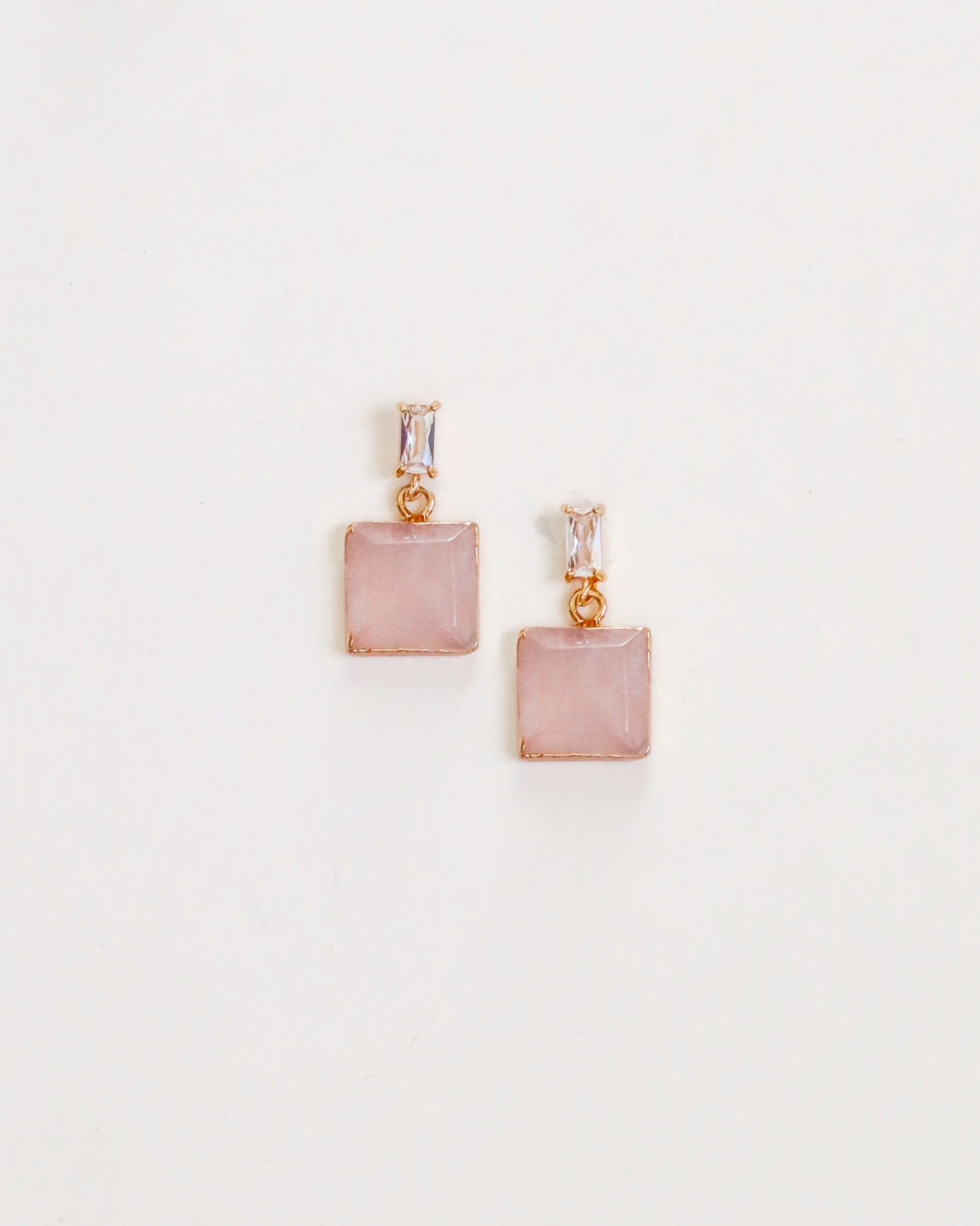 Diamond + Square Rose Quartz