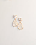 Pearl + White Quartz Drop