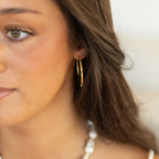 Taupe Stone Hoops