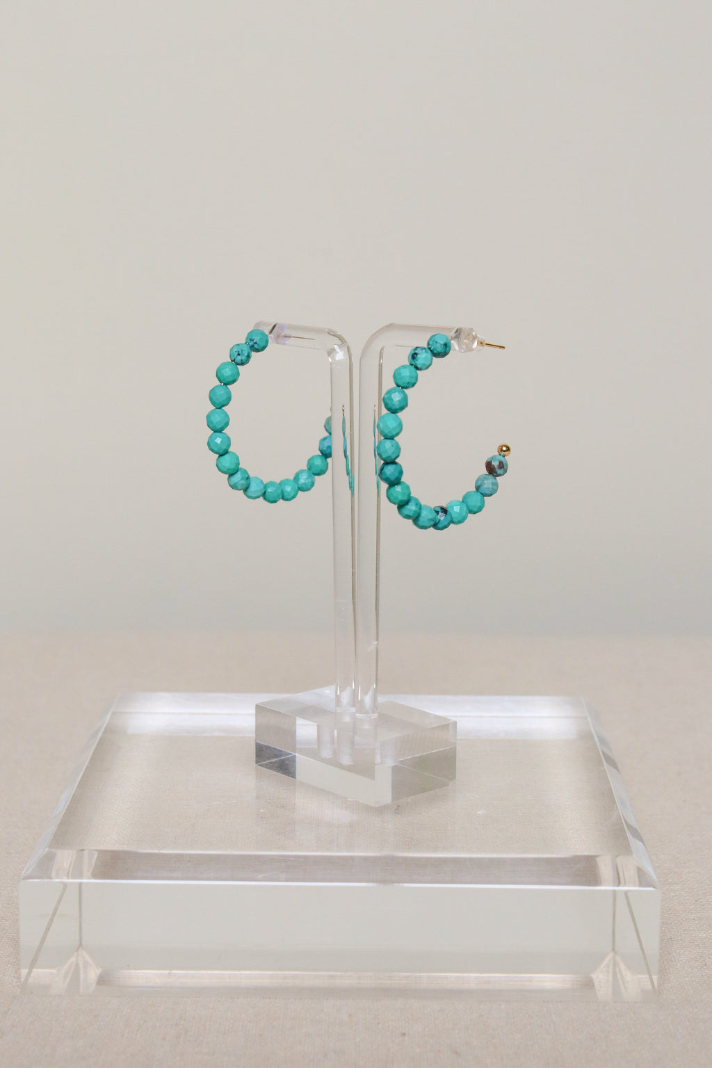 Turquoise Gemstone Hoops