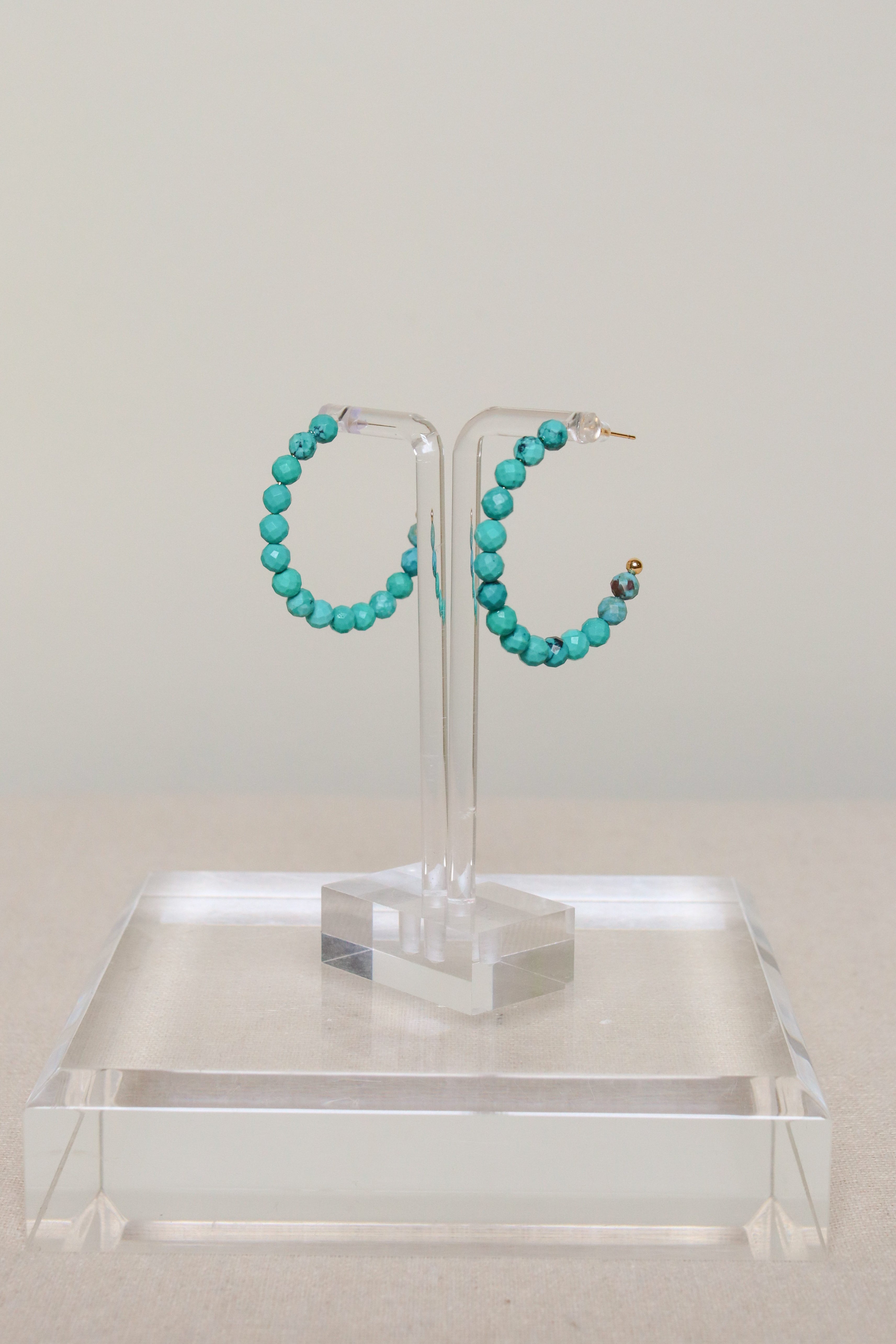 Turquoise Gemstone Hoops