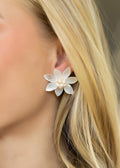 Ivory Pearl Flower Stud