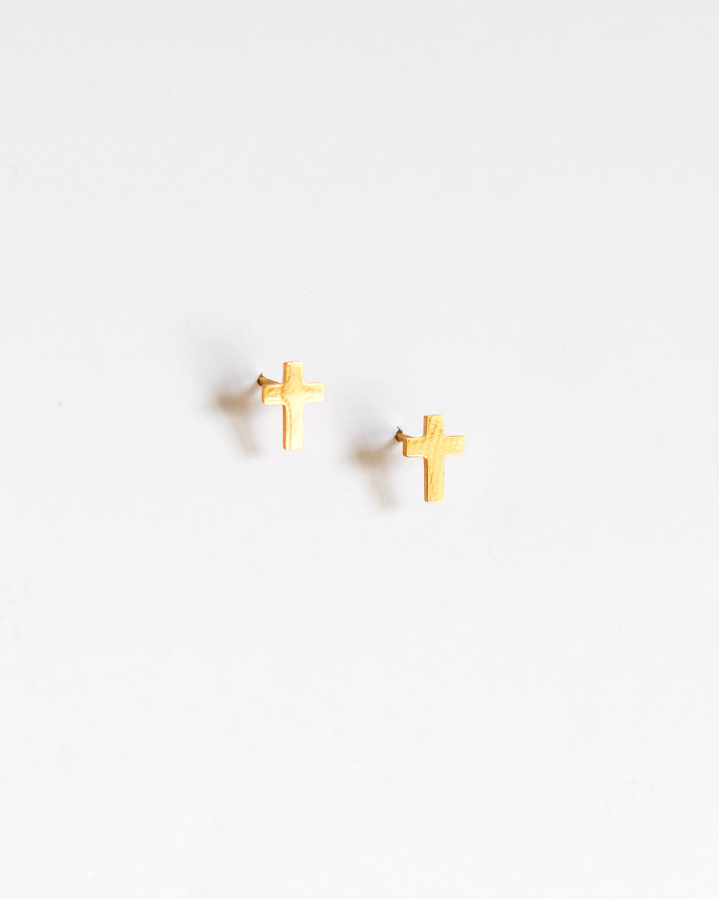 Mini Gold Cross Studs