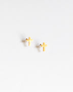 Mini Gold Cross Studs