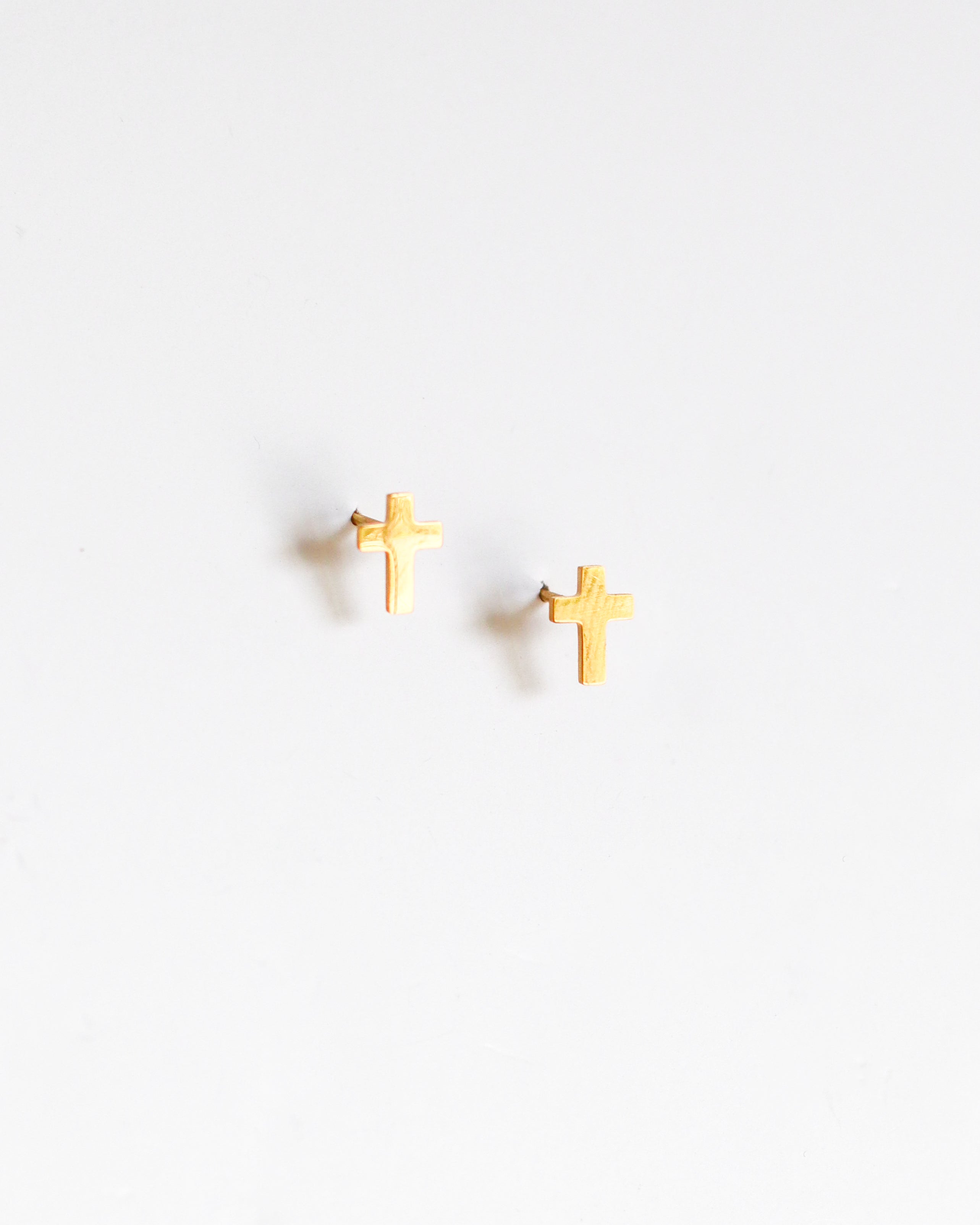 Mini Gold Cross Studs