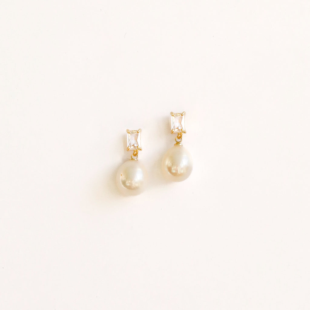 Petite Square Diamond Pearls