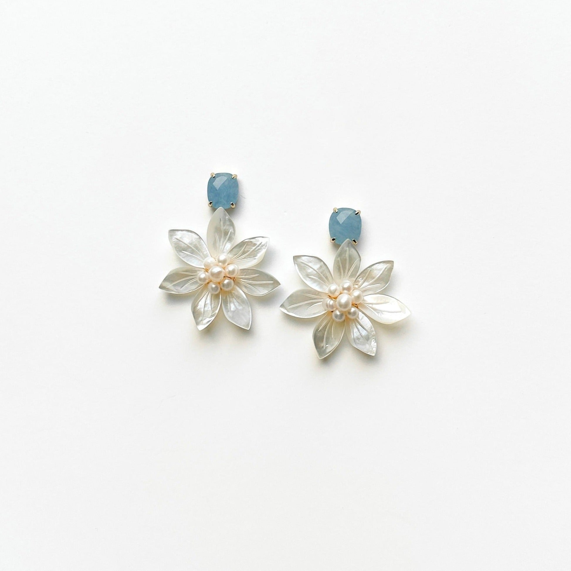Powder Blue + Large Pearl Flower