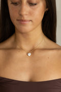 Dainty Pearl Heart Pendant Necklace