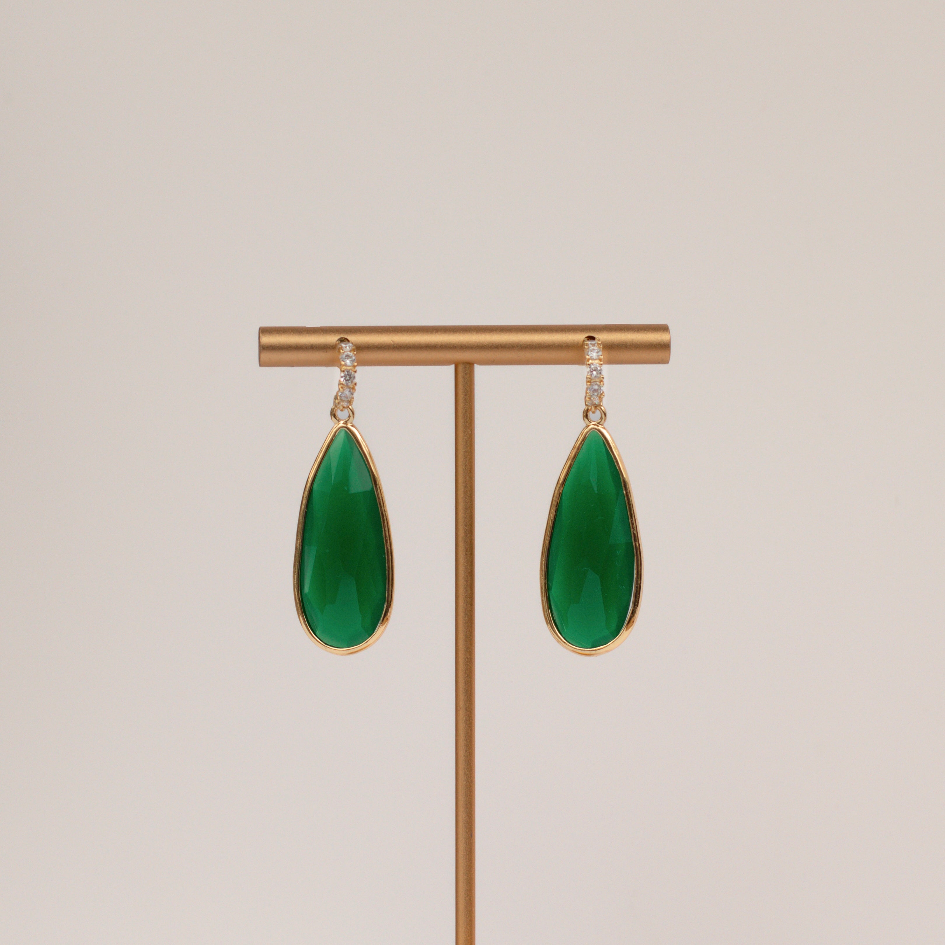 Glitzy Half Hoop + Emerald