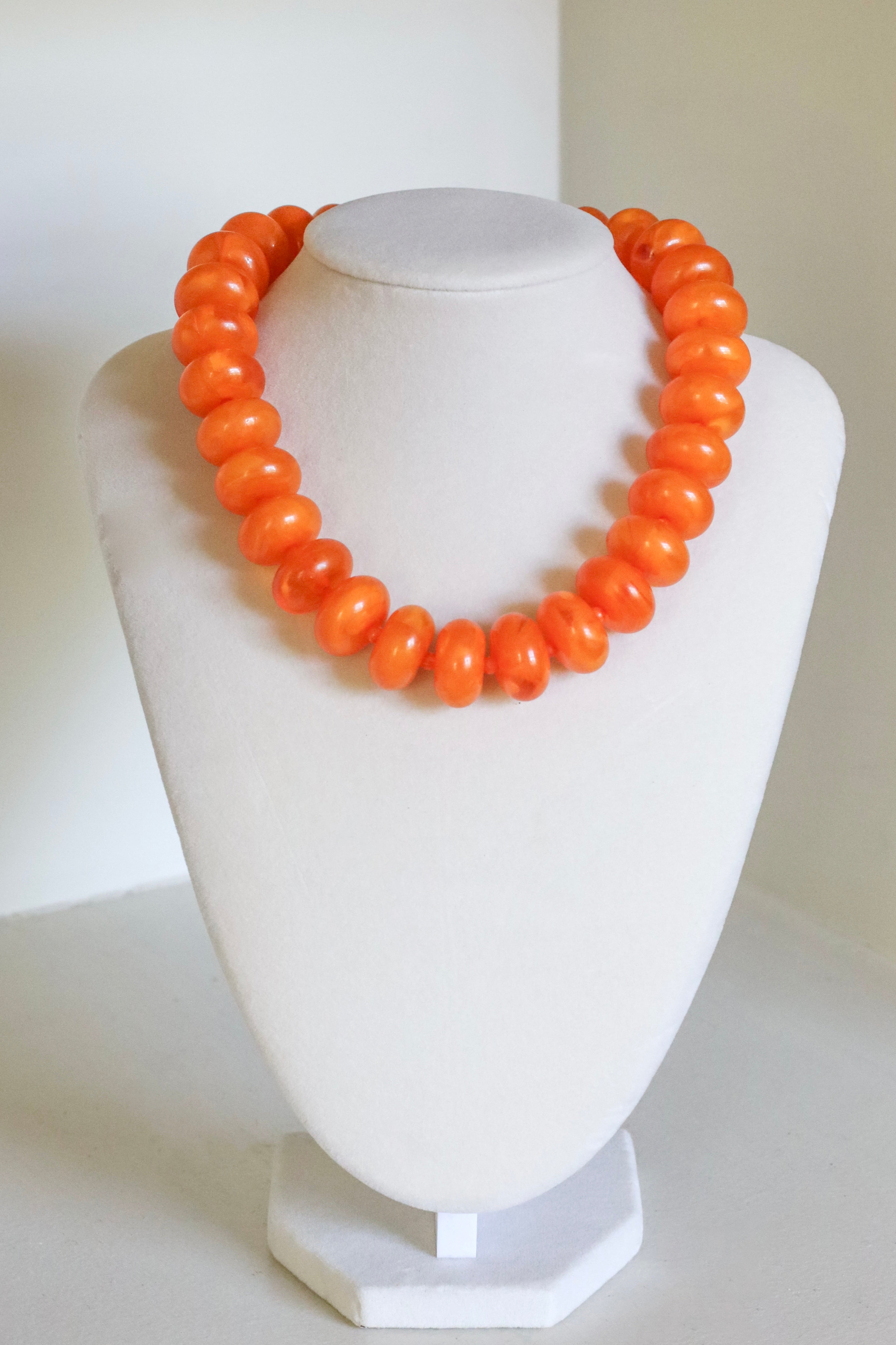 Orange Acrylic Nugget Necklace