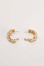 Ivory Floral Bloom Hoops